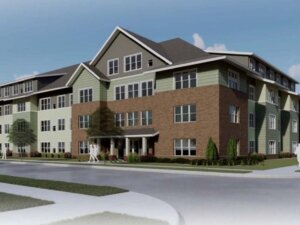 An artists rendering of Emerson Village, an upcoming home from Beacon. 