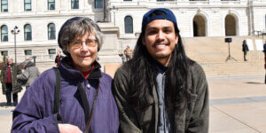 Lynn and Nestor at the Bring it Home, Minnesota Rally at the Capitol